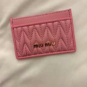 Miu Miu Pink Quilted Card Holder